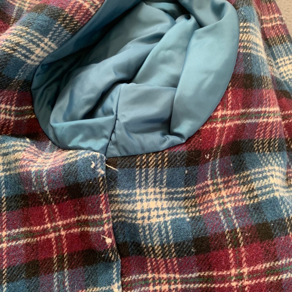 Vintage Woolrich Woman Wool Coat Jacket w/ Scarf Small Green Plaid Lined USA - Picture 7 of 11